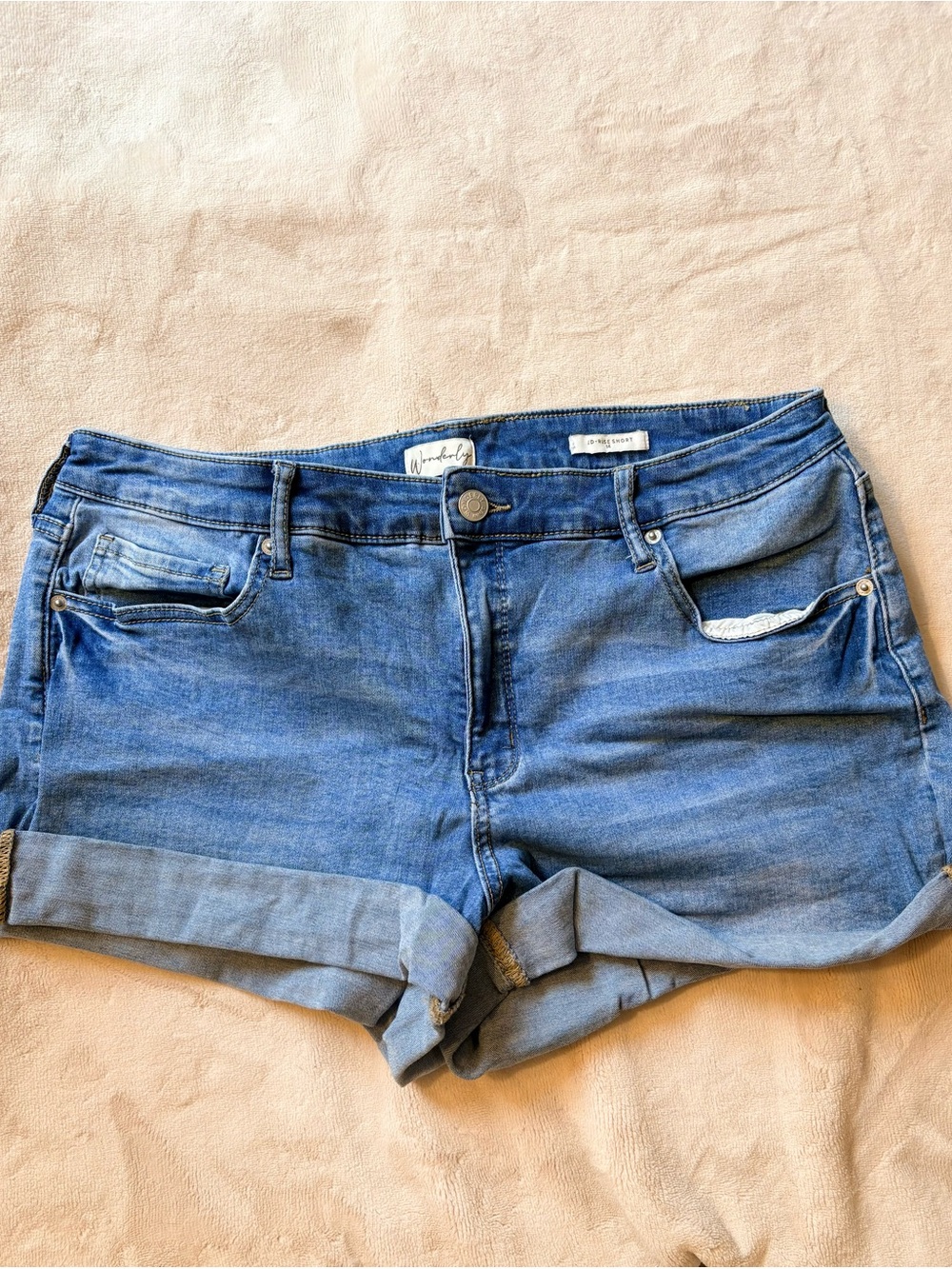 Women’s Cuffed Denim Shorts | Simple Classic Mid-rise Blue Jean Short